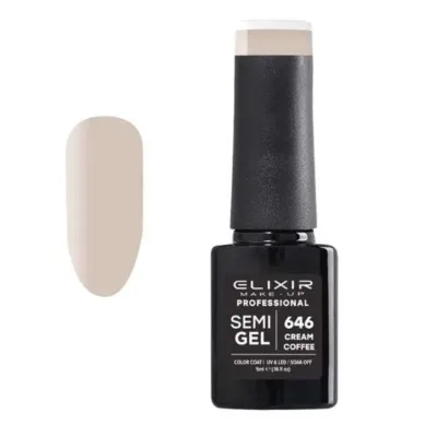 Elixir Professional Semi Gel Ημιμόνιμο Βερνίκι Νυχιών 646 Cream Coffee Μπεζ Κρέμα 5ml