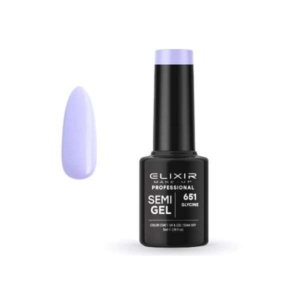 Elixir Professional Semi Gel Ημιμόνιμο Βερνίκι Νυχιών 651 Glycine Μωβ Γαλάζιο Απαλό 5ml