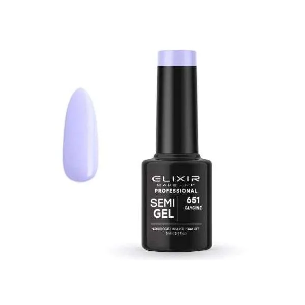 Elixir Professional Semi Gel Ημιμόνιμο Βερνίκι Νυχιών 651 Glycine Μωβ Γαλάζιο Απαλό 5ml Elixir Professional Semi Gel Ημιμόνιμο Βερνίκι Νυχιών 651 Glycine Μωβ Γαλάζιο Απαλό 5ml