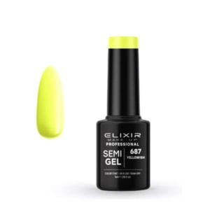 Elixir Professional Semi Gel Ημιμόνιμο Βερνίκι Νυχιών 687 Yellowish Κίτρινο Πράσινο Φωσφορούχο 5ml