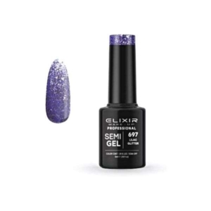 Elixir Professional Semi Gel Ημιμόνιμο Βερνίκι Νυχιών 697 Lilac Glitter Μωβ Έντονο Γκλίτερ 5ml