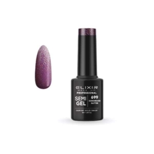 Elixir Professional Semi Gel Ημιμόνιμο Βερνίκι Νυχιών 699 Darkorchid Glitter Μωβ Μπρονζέ Συμπαγές Shimmer 5ml