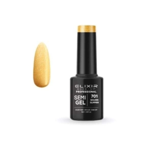 Elixir Professional Semi Gel Ημιμόνιμο Βερνίκι Νυχιών 701 Golden Glimmer Χρυσό Συμπαγές Shimmer 5ml