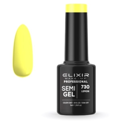 Elixir Professional Semi Gel Ημιμόνιμο Βερνίκι Νυχιών 730 Lemon Κίτρινο 5ml
