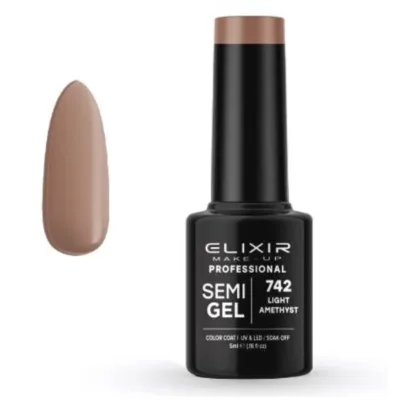 Elixir Professional Semi Gel Ημιμόνιμο Βερνίκι Νυχιών 742 Light Amethyst Μπεζ Σοκολατί 5ml