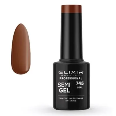 Elixir Professional Semi Gel Ημιμόνιμο Βερνίκι Νυχιών 745 Seal Καφέ Κεραμιδί 5ml