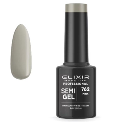 Elixir Professional Semi Gel Ημιμόνιμο Βερνίκι Νυχιών 762 Mink Γκρι Μπεζ 5ml