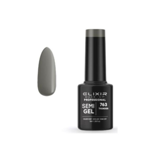 Elixir Professional Semi Gel Ημιμόνιμο Βερνίκι Νυχιών 763 Thunder Γκρι Μέτριας Έντασης 5ml