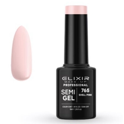 Elixir Professional Semi Gel Ημιμόνιμο Βερνίκι Νυχιών 765 Shell Pink Ροζ Μπεζ Nude 5ml