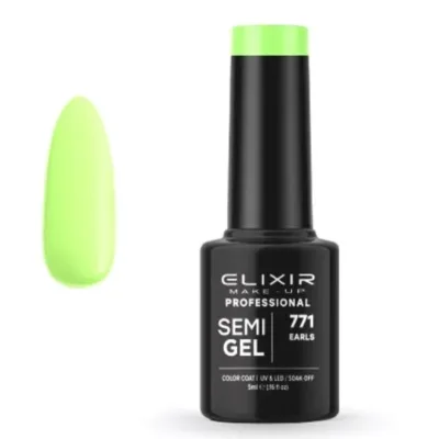 Elixir Professional Semi Gel Ημιμόνιμο Βερνίκι Νυχιών 771 Earls Πρασινοκίτρινο 5ml