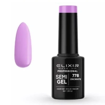Elixir Professional Semi Gel Ημιμόνιμο Βερνίκι Νυχιών 778 Zincwhite Μωβ Ροζ Παστέλ 5ml