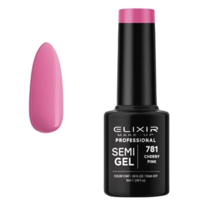 Elixir Professional Semi Gel Ημιμόνιμο Βερνίκι Νυχιών 781 Cherry Pink Ροζ Έντονο 5ml