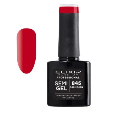 Elixir Professional Semi Gel Ημιμόνιμο Βερνίκι Νυχιών 845 Carmelian Ροζ Έντονο που Κοκκινίζει 8ml