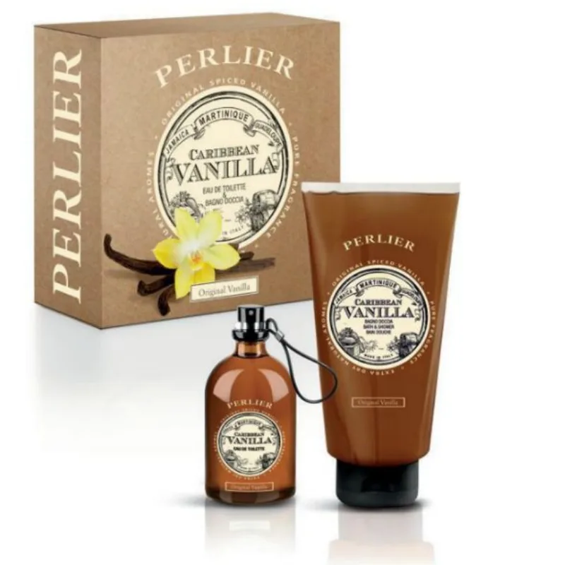 Perlier Caribbean Vanilla Σετ Δώρου για άντρες - Άρωμα EDT 100ml & Body Wash 250ml