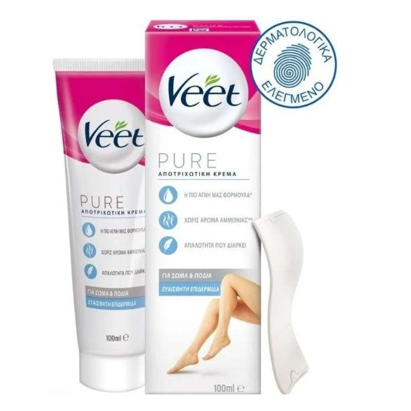 Veet Pure Αποτριχωτική Kρέμα Σώματος και Ποδιών για ευαίσθητο δέρμα 200ml