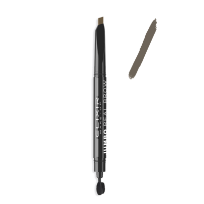 Elixir Jumbo Eyebrow Pencil Waterproof Αδιάβροχο Μηχανικό Μολύβι Φρυδιών με Βουρτσάκι Νο 1 Σκούρο Καφέ Γκρι 0,28gr