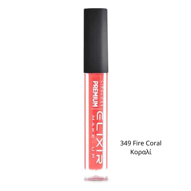 Elixir Premium Liquid Lipgloss 349 Fire Coral Κοραλί 5ml