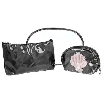 N & H Fashion Mermaid Cosmetic Bag Set 3 pcs Σετ Νεσεσέρ 3 τεμ Μαύρο 23 x 17 x 7cm