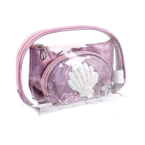 N & H Fashion Mermaid Cosmetic Bag Set 3 pcs Σετ Νεσεσέρ 3 τεμ Ροζ 23 x 17 x 7cm
