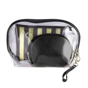 N & H Fashion Legend Cosmetic Bag Set 3 pcs Σετ Νεσεσέρ 3 τεμ Μαύρο Χρυσό 23 x 17 x 7cm