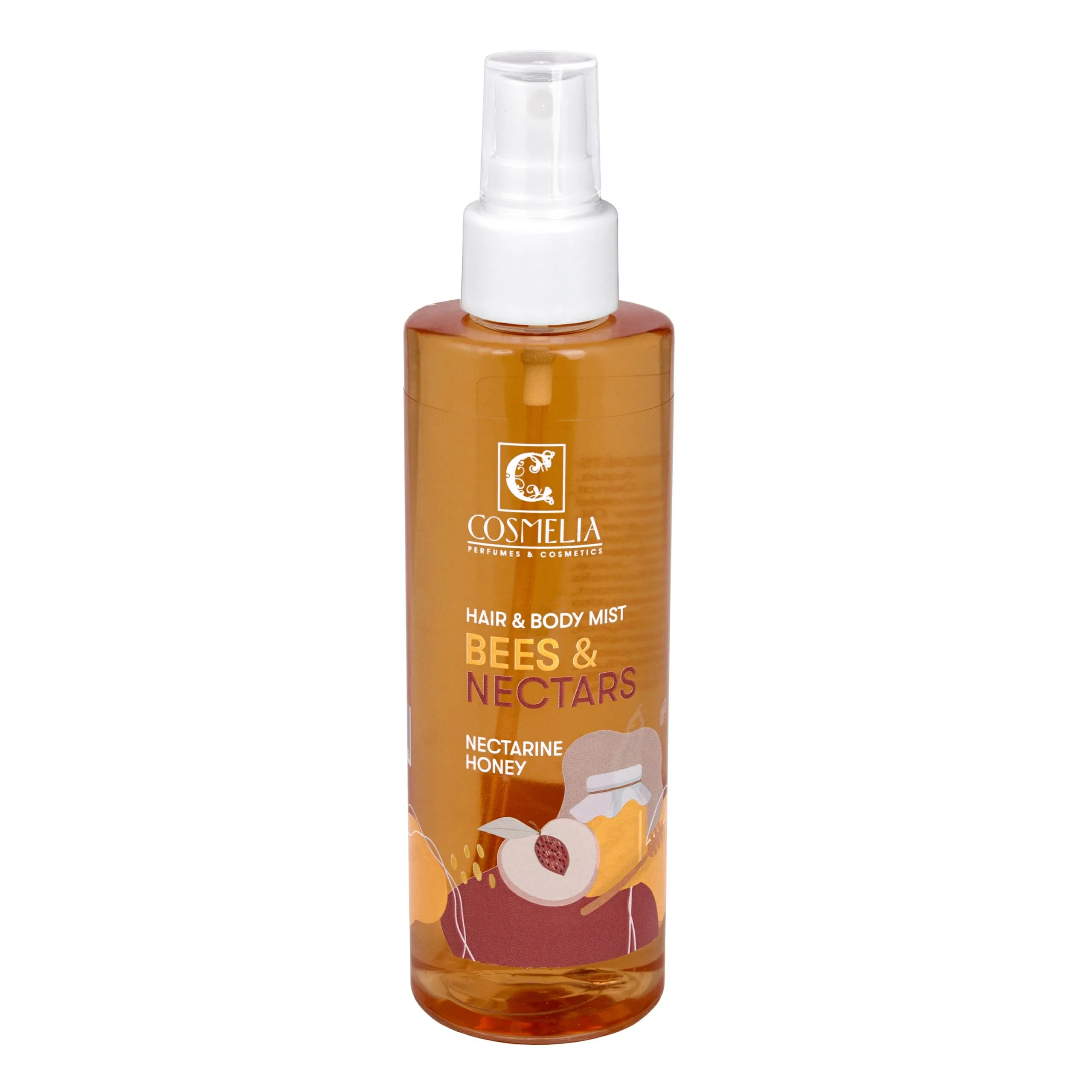 Cosmelia Hair & Body Mist Bees & Nectars Αρωματικό Σπρέι Σώματος & Μαλλιών με Νεκταρίνι & Μέλι 200ml