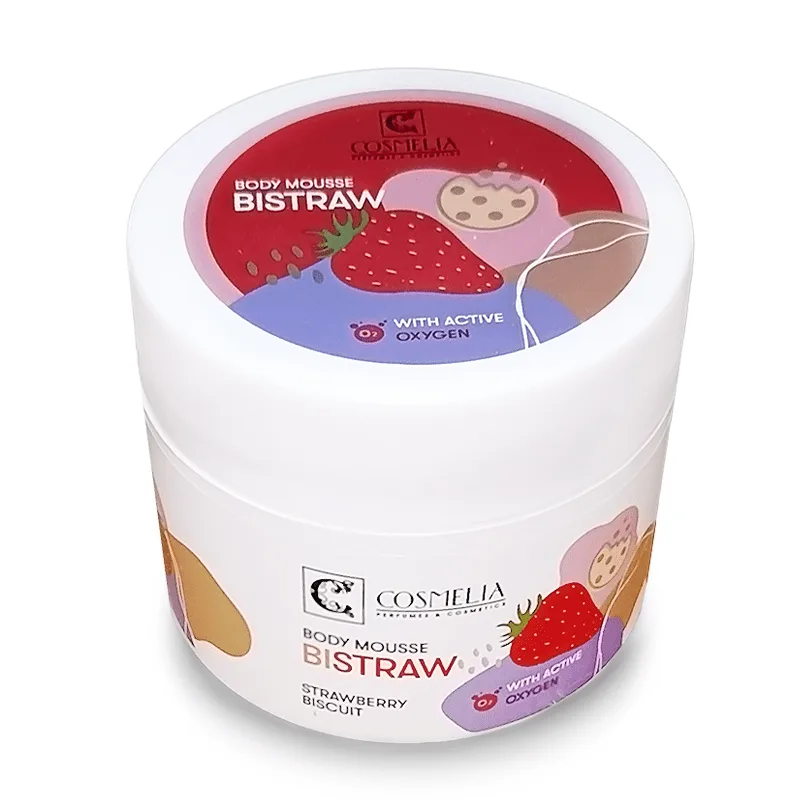 Cosmelia Body Mousse Ενεργού Οξυγόνου Bistraw με Φράουλα & Μπισκότο 200ml Cosmelia Body Mousse Ενεργού Οξυγόνου Bistraw με Φράουλα & Μπισκότο 200ml