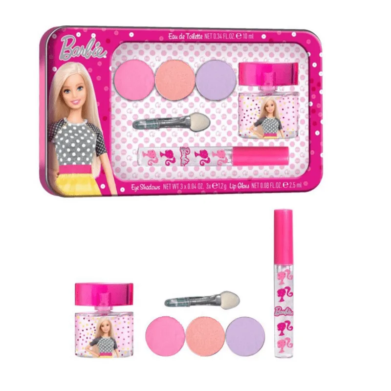 Air Val Barbie Metallic Case Σετ EDT 10ml Σκιές Ματιών 3 x 1.2gr & Lip Gloss 2.5ml (2) Air Val Barbie Metallic Case Σετ EDT 10ml Σκιές Ματιών 3 x 1.2gr & Lip Gloss 2.5ml