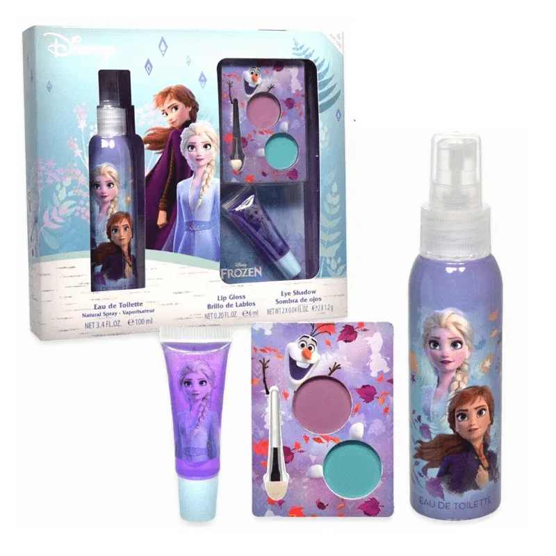 Air Val International Disney Frozen Σετ Άρωμα EDT 100ml 2 x Σκιές Ματιών 1.2γρ, Πινελάκι & Lip Gloss 6ml Ένα αγαπημένο σετ ομορφιάς με υπέροχο άρωμα σχεδιασμένο από την Έλσα και την Άννα ! Air Val International Disney Frozen Σετ