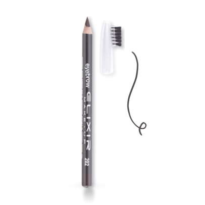 Elixir Eyebrow Pencil Μολύβι Φρυδιών με βουρτσάκι 1.2gr Νο 202 Cafe Noir Πολύ Σκούρο Καφέ
