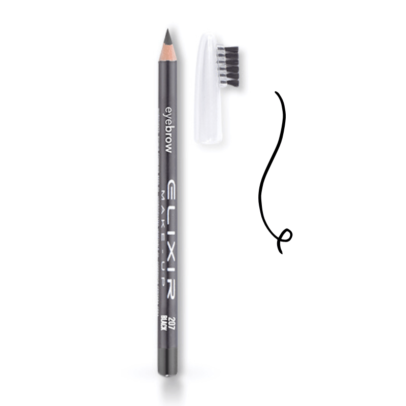Elixir Eyebrow Pencil Μολύβι Φρυδιών με βουρτσάκι 1.2gr Νο 207 Black Μαύρο