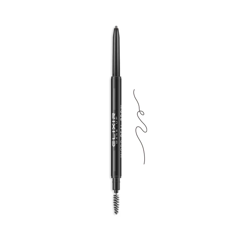 Elixir Micro Real Brow Waterproof Pencil Αδιάβροχο Μηχανικό Μολύβι Φρυδιών για Λεπτές Γραμμές με Βουρτσάκι Νο 1 Σκούρο Καφέ Γκρι 0,1gr