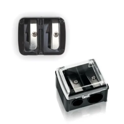 Elixir Professional Pencil Sharpener 596 Διπλή Ξύστρα Μακιγιάζ με Καπάκι Μαύρη