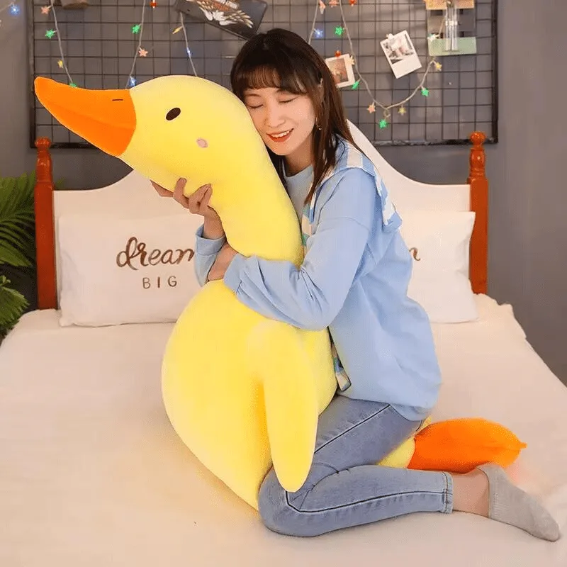 VIP Baby Dolls Stuffed Goose Long Pillow, Λούτρινο Μαξιλάρι Χήνα Κίτρινη 100cm