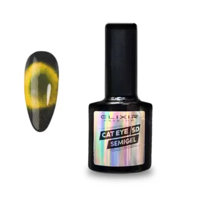 Elixir Cat Eye 5D Effect SemiGel Ημιμόνιμο Βερνίκι Νυχιών 1162 Gold Cat Χρυσό 8ml