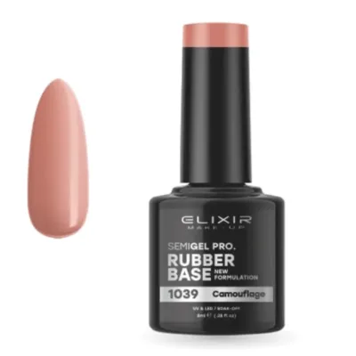 Elixir Professional Semi Gel 1039 Rubber Base Camouflage για Ημιμόνιμο Βερνίκι Νυχιών 8ml