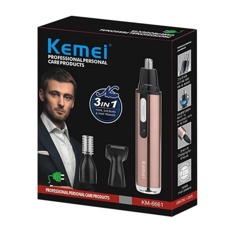 Kemei Επαναφορτιζόμενο Trimmer Αυτιών, Φρυδιών & Μύτης KM6661