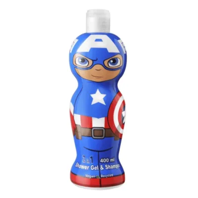 Air-Val Captain America 2 in 1 Shower Gel & Shampoo 400ml Vegan