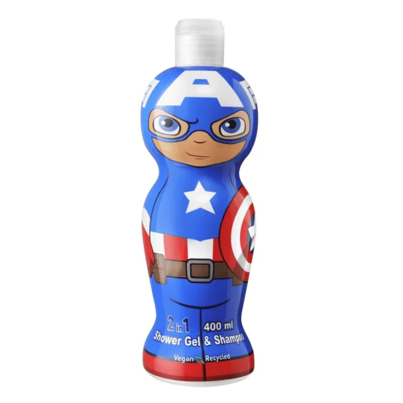 Air-Val Captain America 2 in 1 Shower Gel & Shampoo 400ml Vegan