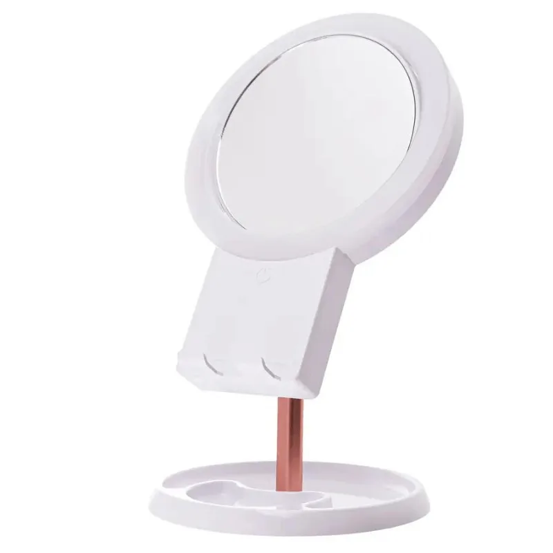 Emson My Fold Jin Mirror - Καθρέφτης με Φωτισμό LED Διπλής Όψης με ύψος 29cm & διάμετρο 17cm Λευκός με x10 Μεγέθυνση