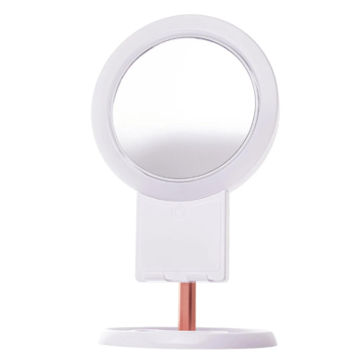 Emson My Fold Jin Mirror - Καθρέφτης με Φωτισμό LED Διπλής Όψης με ύψος 29cm & διάμετρο 17cm Λευκός με x10 Μεγέθυνση