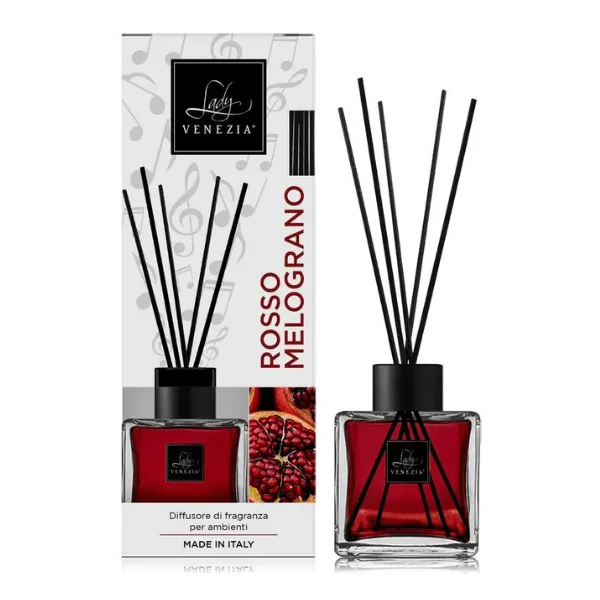 Lady Venezia Rosso Melograno Fragrance Diffuser & Sticks Αρωματικό χώρου Κόκκινο Ρόδι 100ml