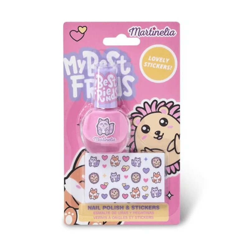Martinelia My Best Friends Nail Polish & Stickers - Σετ Βερνίκι Νυχιών Ροζ 4ml & Αυτοκόλλητα