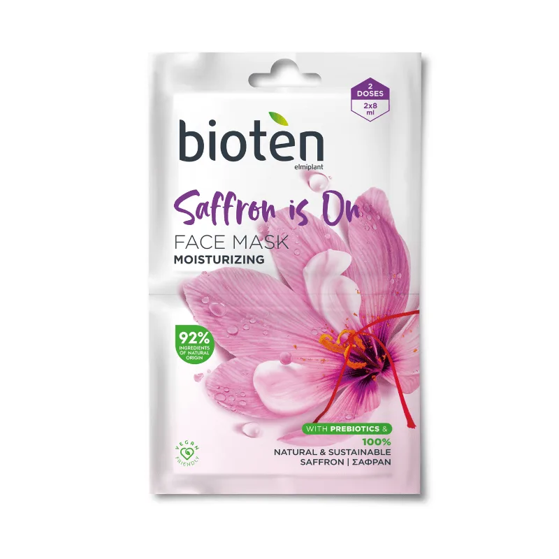 Bioten Μάσκα Προσώπου για Βαθιά Ενυδάτωση 2x8ml με Σαφράν & Πρεβιοτικά Vegan