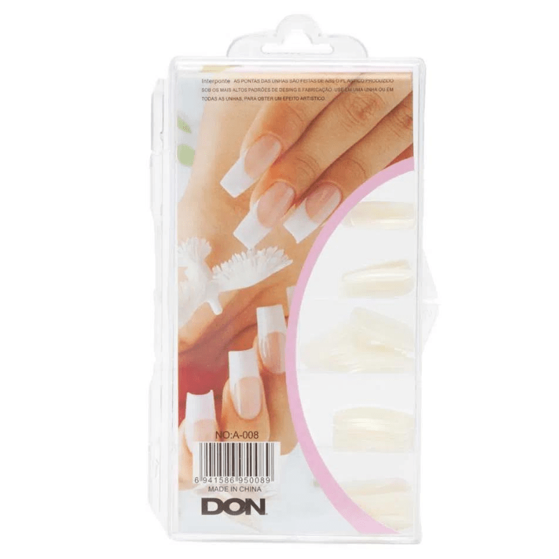 Don Tips Τεχνιτών Nυχιών - Λευκό Χρώμα 100τμχ A-008