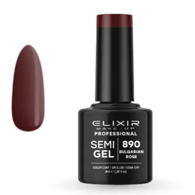 Elixir Professional Semi Gel Ημιμόνιμο Βερνίκι Νυχιών 890 Bulgarian Rose Κόκκινο Κερασί 8ml