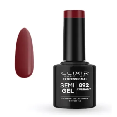 Elixir Professional Semi Gel Ημιμόνιμο Βερνίκι Νυχιών 892 Currant Μπορντώ 8ml