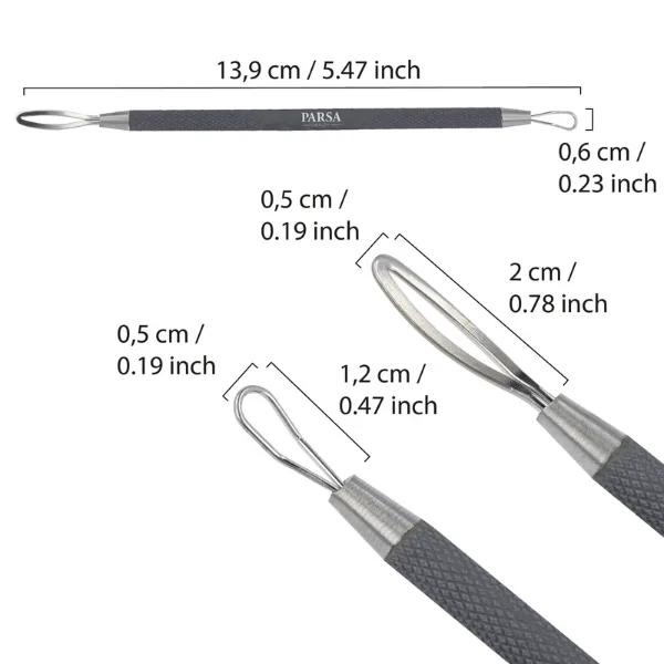 Parsa Blackhead Remover Εργαλείο για Αφαίρεση των Μαύρων Στιγμάτων Γκρι Parsa Blackhead Remover Εργαλείο για Αφαίρεση των Μαύρων Στιγμάτων Γκρι