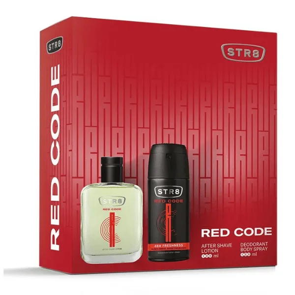 STR8 Red Code Men's Gift Set After Shave Lotion 100ml & Deodorant Spray 150ml