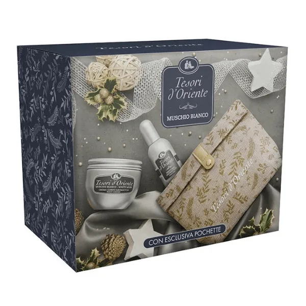 Tesori d’Oriente White Musk Set EDT 100ml Body Cream 300ml & Νεσεσέρ 18 x 14 cm