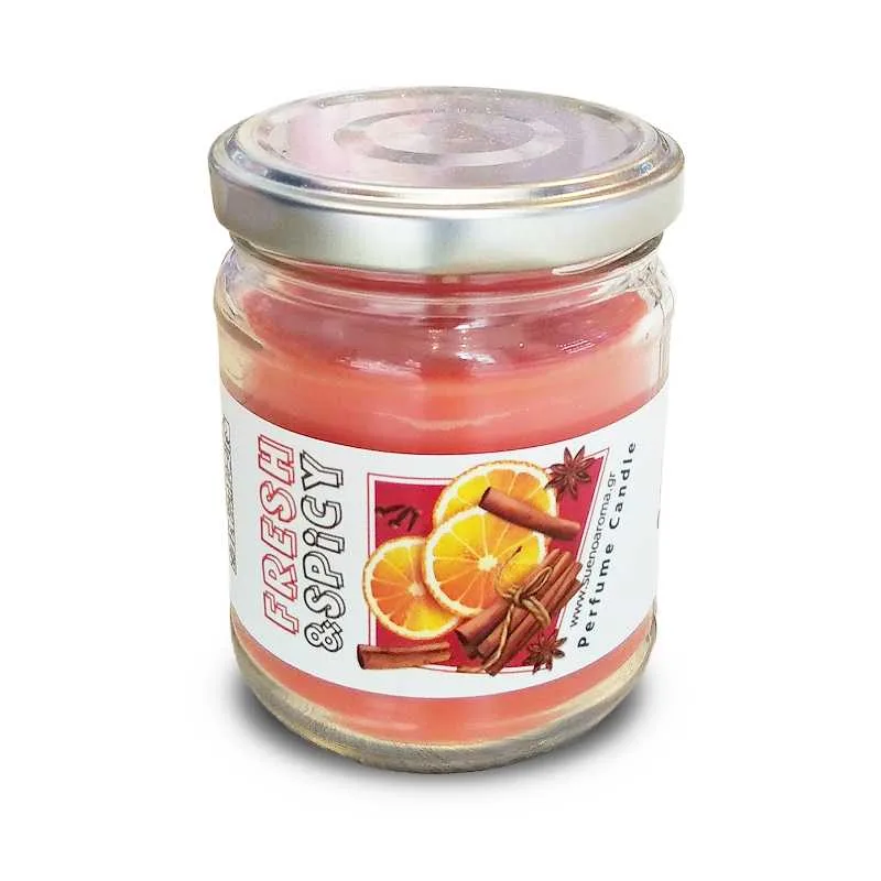 Sueno Aroma Φυτικό Αρωματικό Κερί Fresh & Spicy με Κανέλα & Πορτοκάλι 212ml